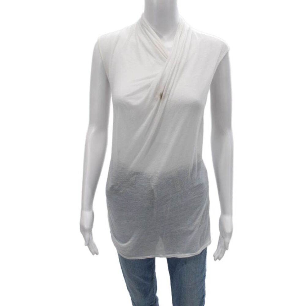 Helmut Helmut Lang Women Sleeveless White Tunic Cotton Blend Size M
